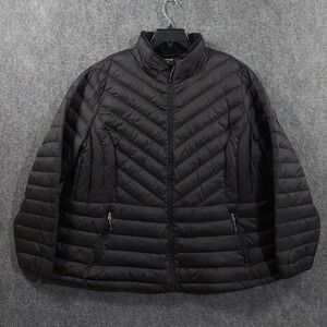 32 Degrees Heat Jacket Womens 2X Plus Black Down Puffer Quilted Lightweight